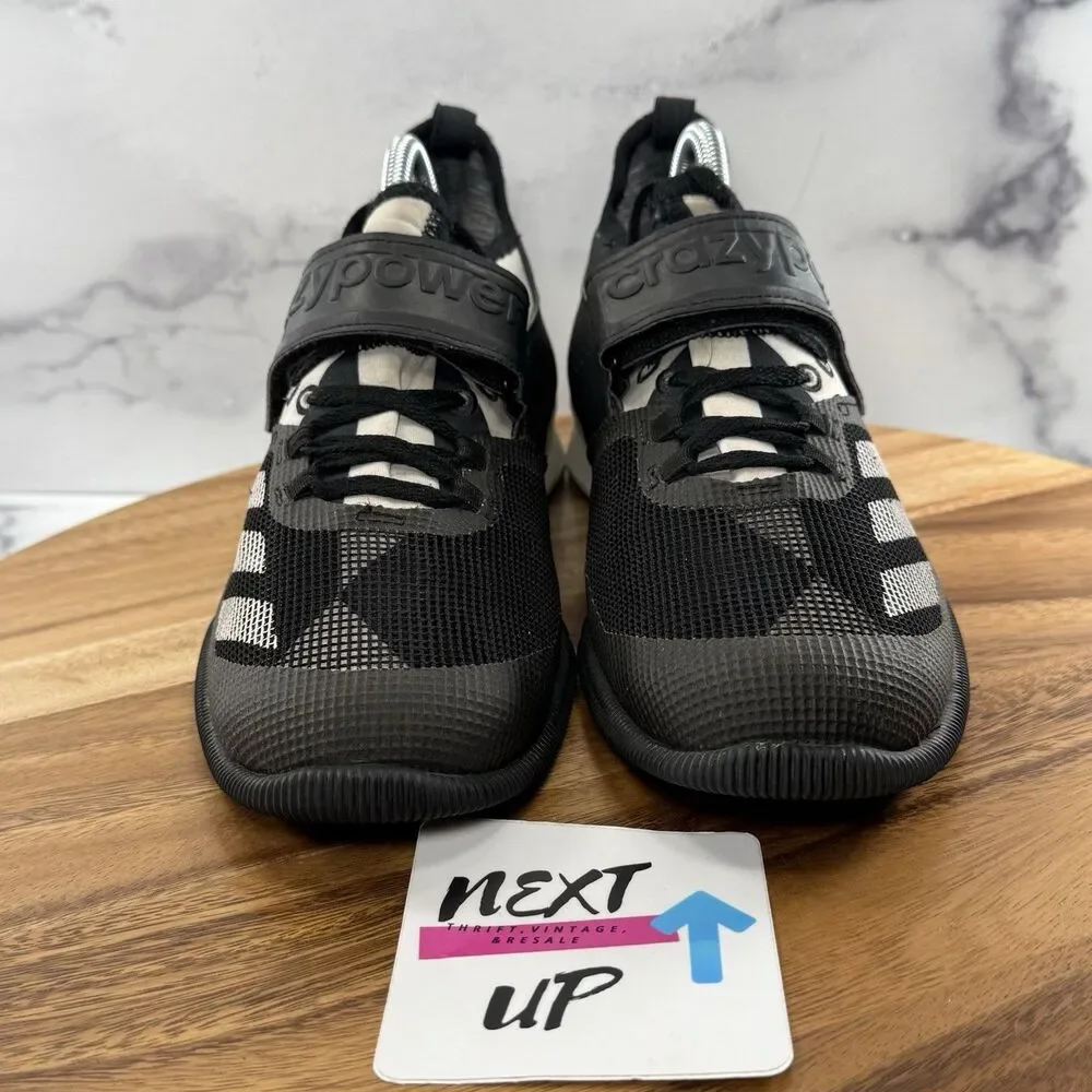 Mens size 8.5-Adidas Crazy Power Black White Weightlifting Power Lifting Shoes
